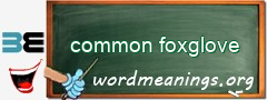 WordMeaning blackboard for common foxglove